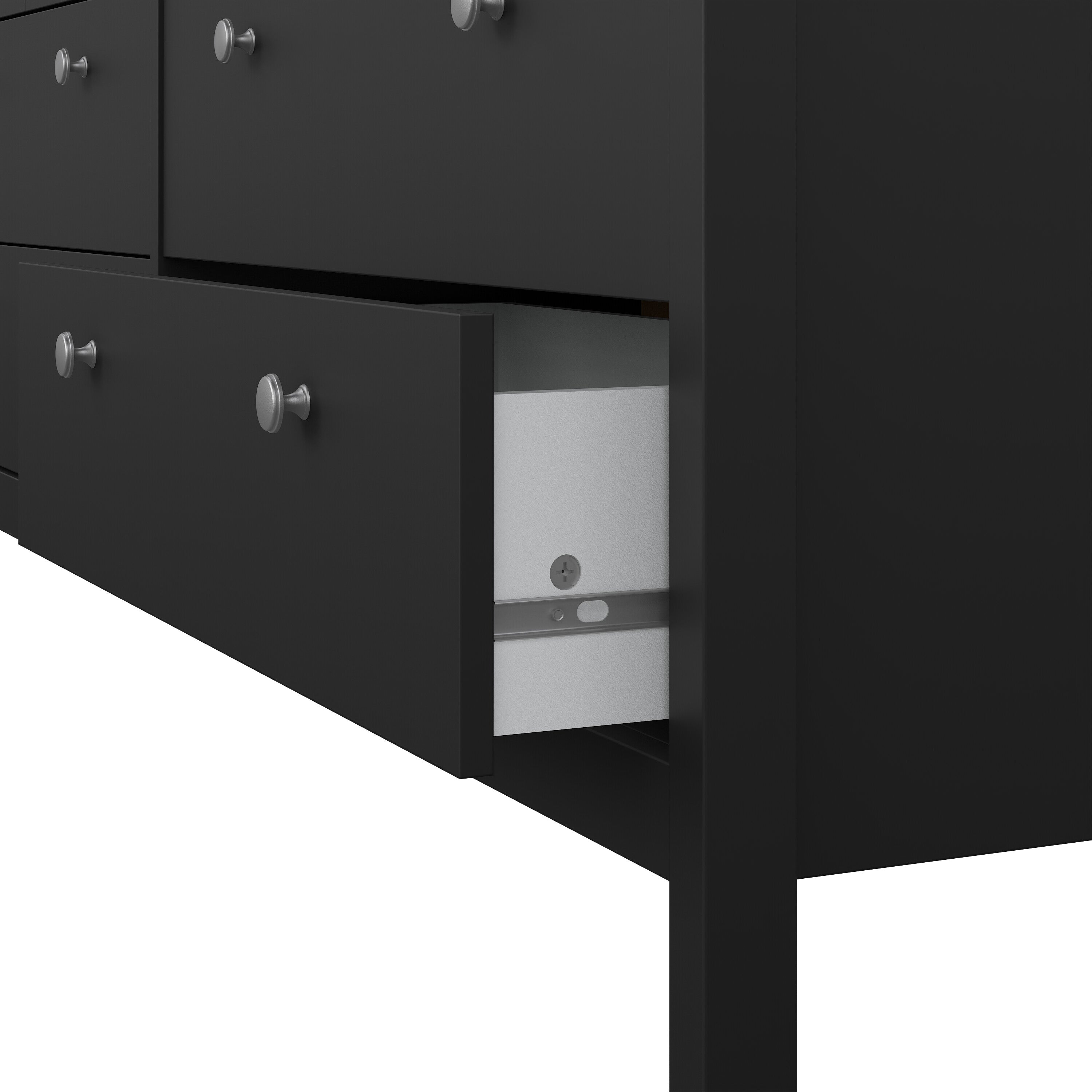 Maria Double Dresser 4+4 Drawers in Matt Black