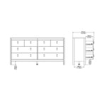 Maria Double Dresser 4+4 Drawers in Jackson Hickory Oak