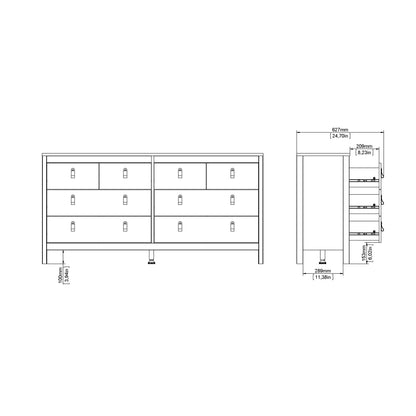 Maria Double Dresser 4+4 Drawers in Jackson Hickory Oak