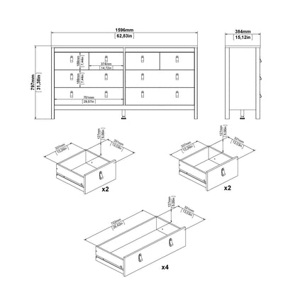 Maria Double Dresser 4+4 Drawers in Cashmere
