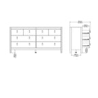 Maria Double Dresser 4+4 Drawers in Cashmere