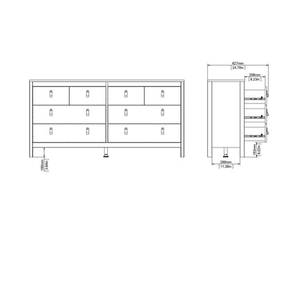 Maria Double Dresser 4+4 Drawers in Cashmere