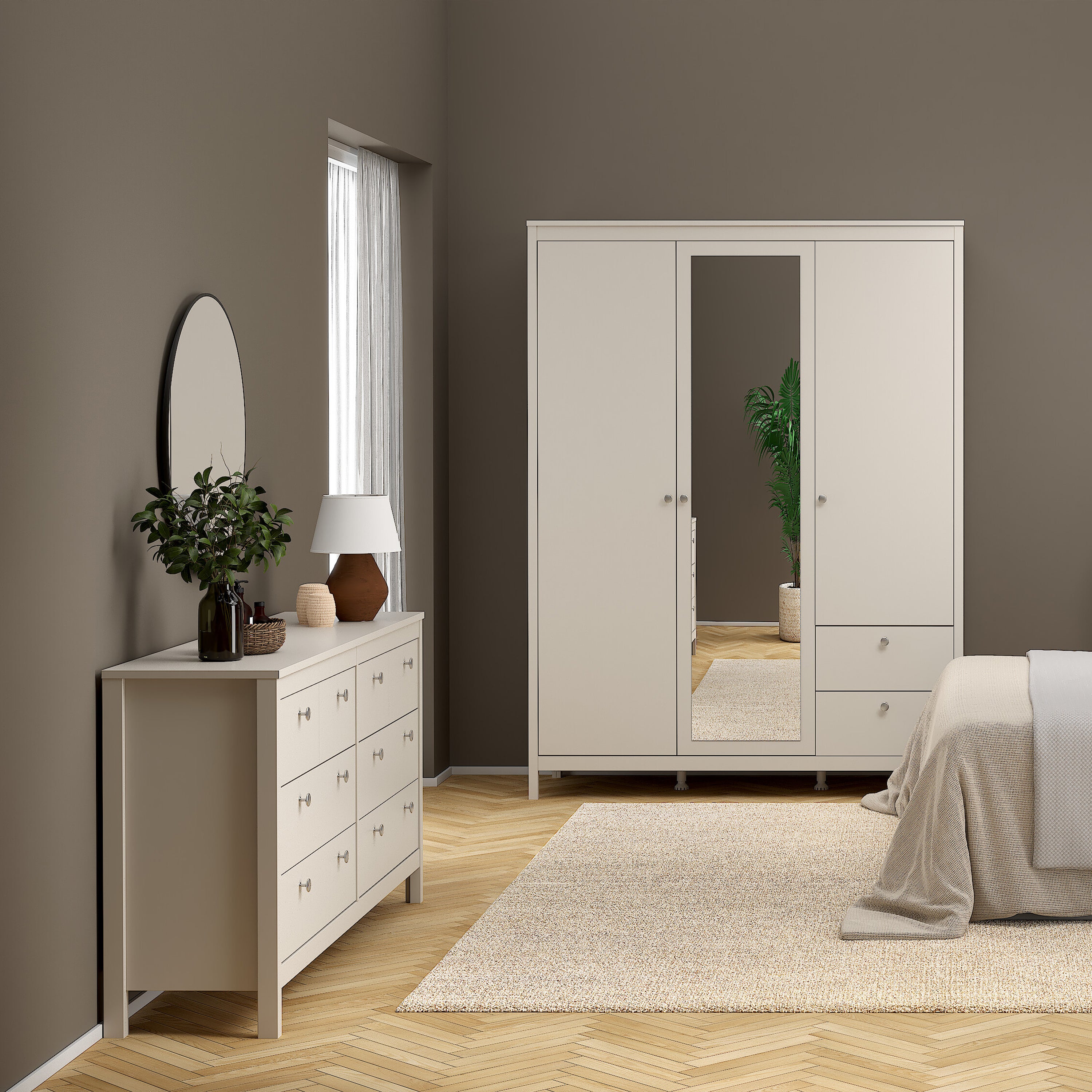 Maria Double Dresser 4+4 Drawers in Cashmere