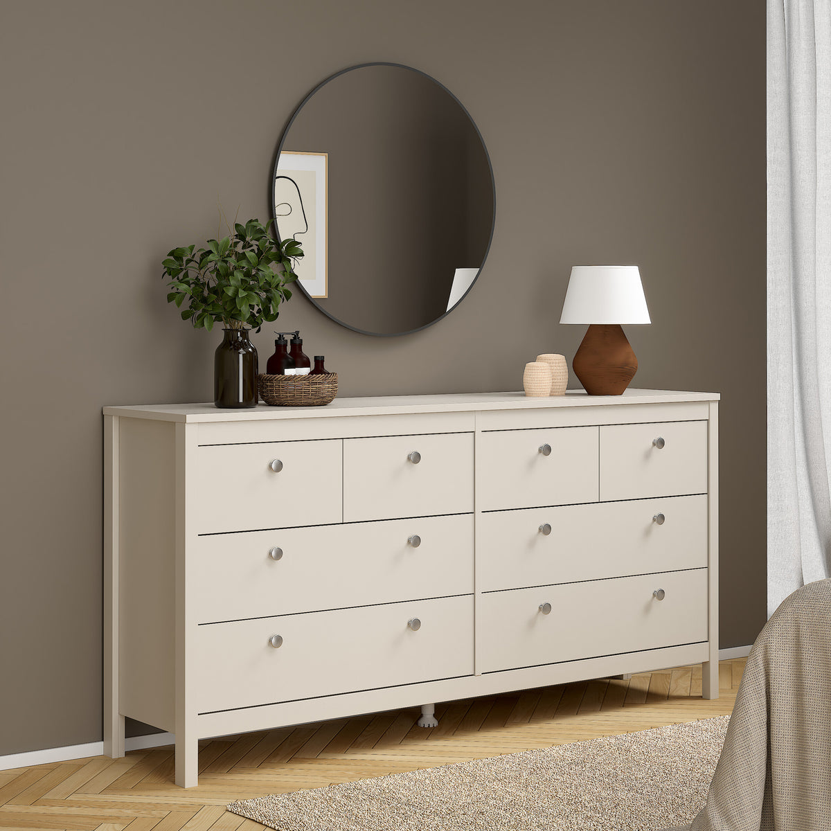Maria Double Dresser 4+4 Drawers in Cashmere