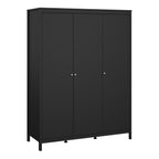 Maria Wardrobe with 3 Doors in Matt Black