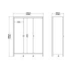 Maria Wardrobe with 3 Doors in Matt Black