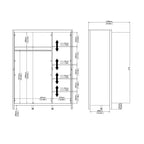 Maria Wardrobe with 3 Doors in Matt Black