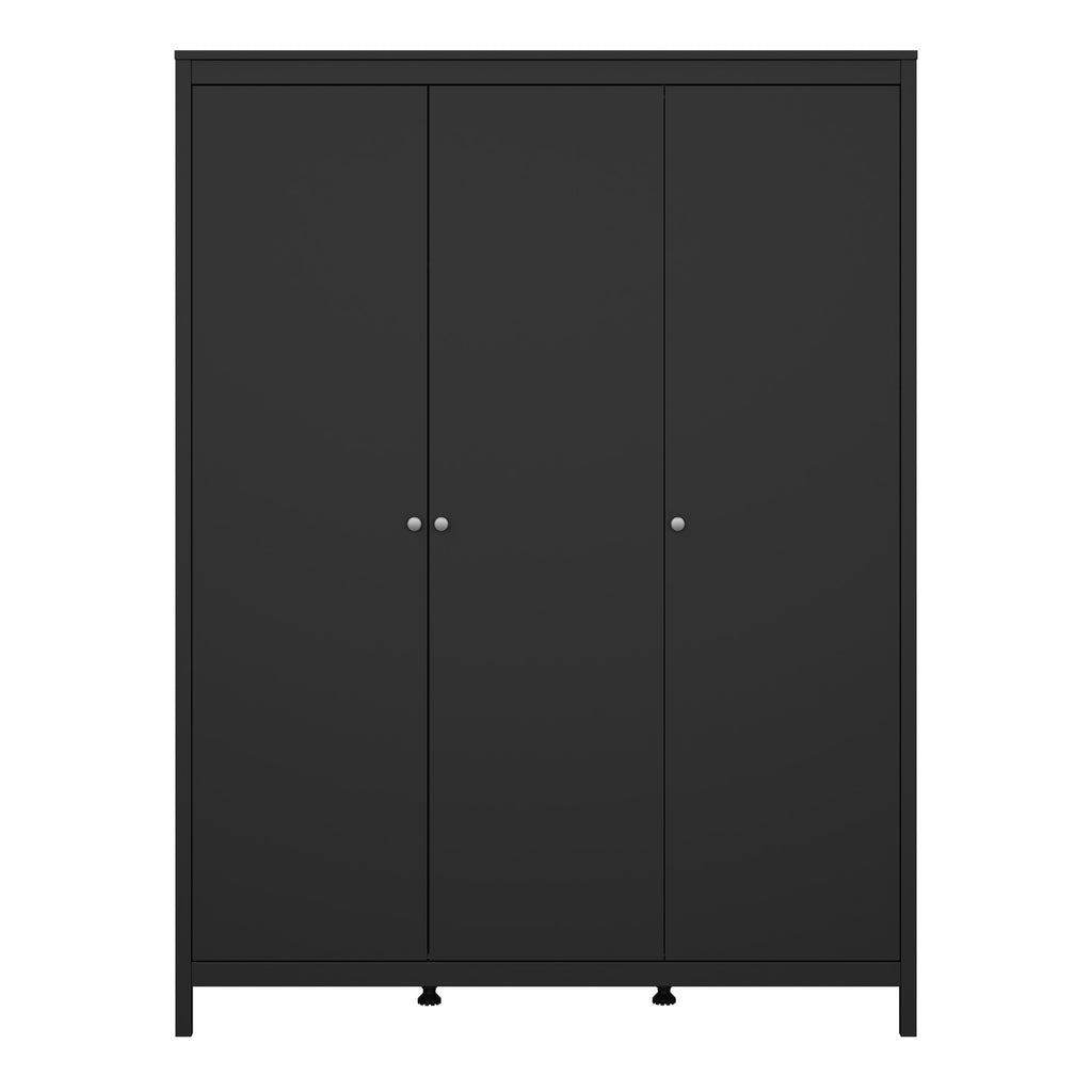Maria Wardrobe with 3 Doors in Matt Black