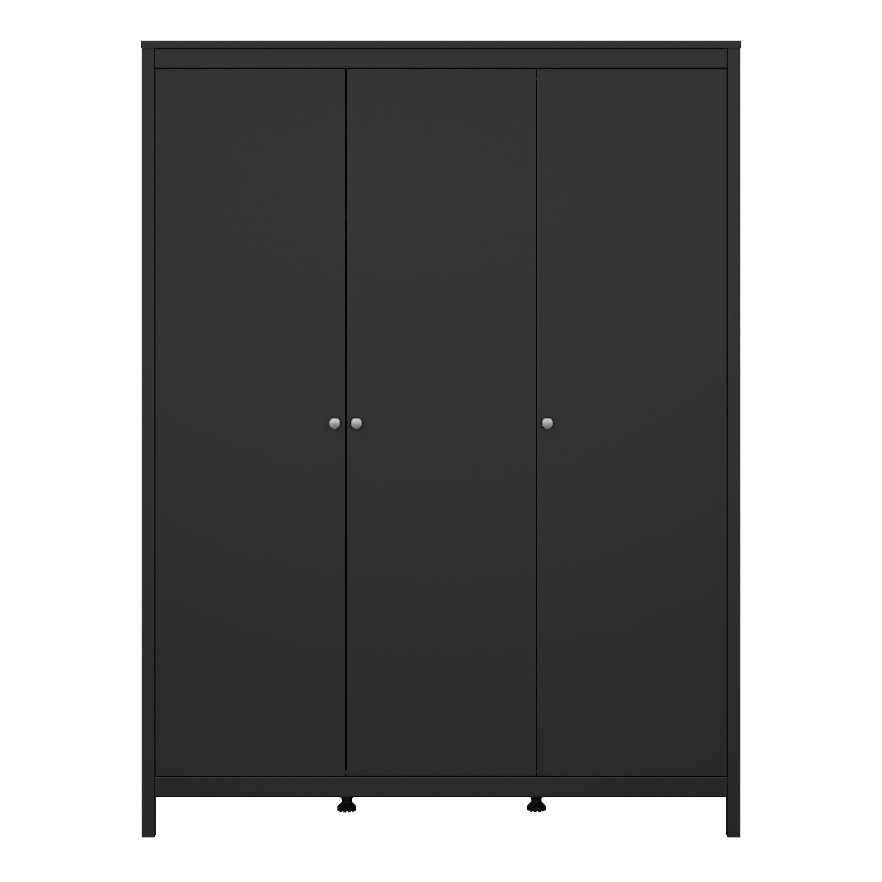 Maria Wardrobe with 3 Doors in Matt Black