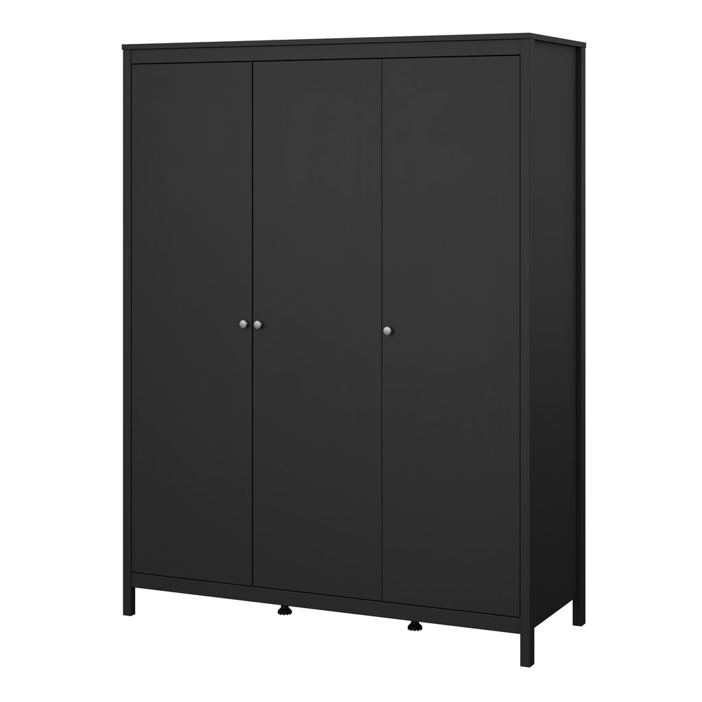 Maria Wardrobe with 3 Doors in Matt Black
