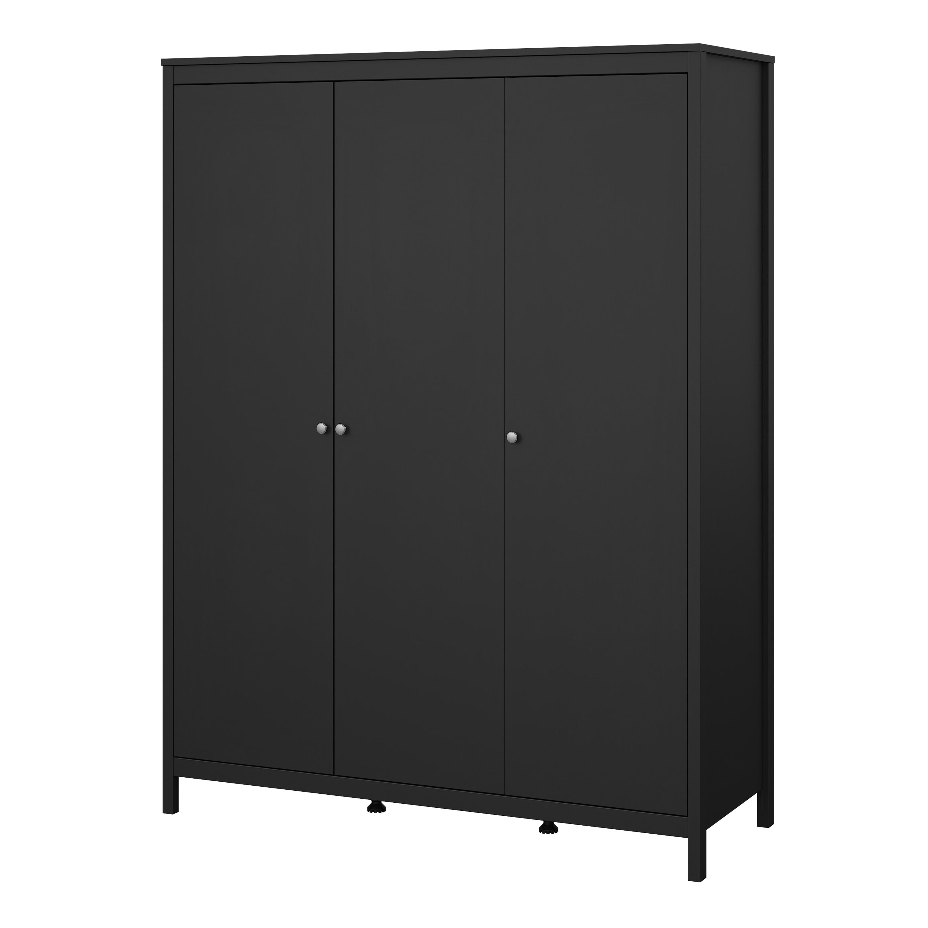 Maria Wardrobe with 3 Doors in Matt Black