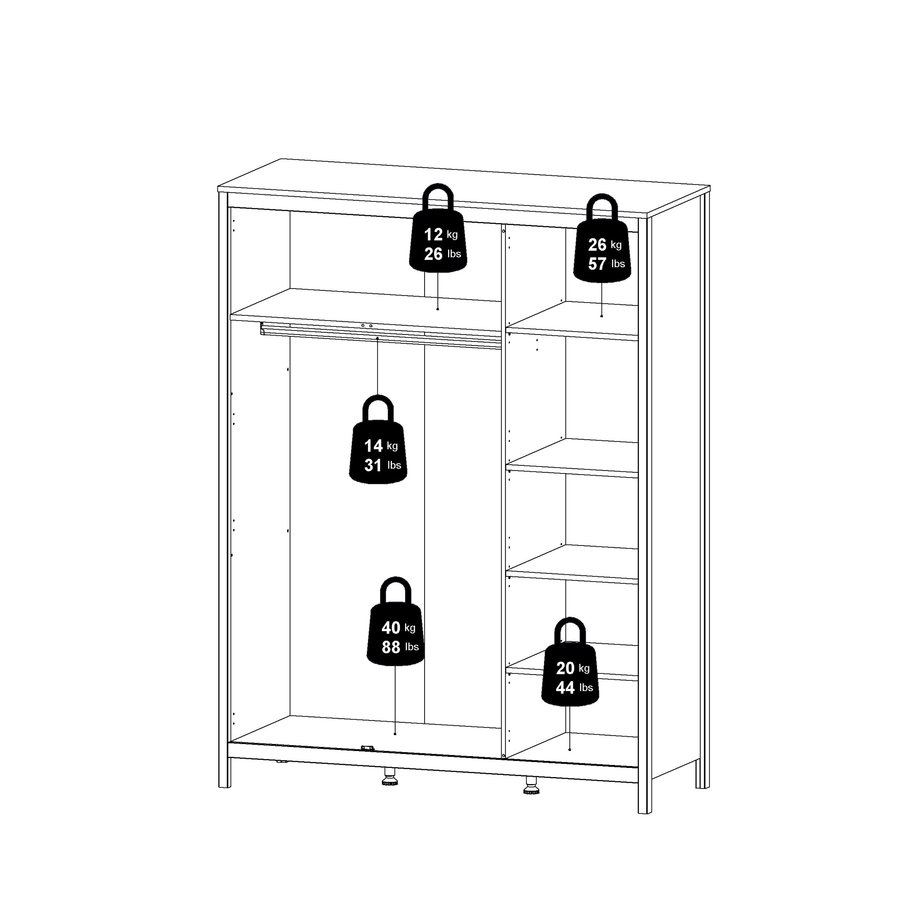 Maria Wardrobe with 3 Doors in Jackson Hickory Oak