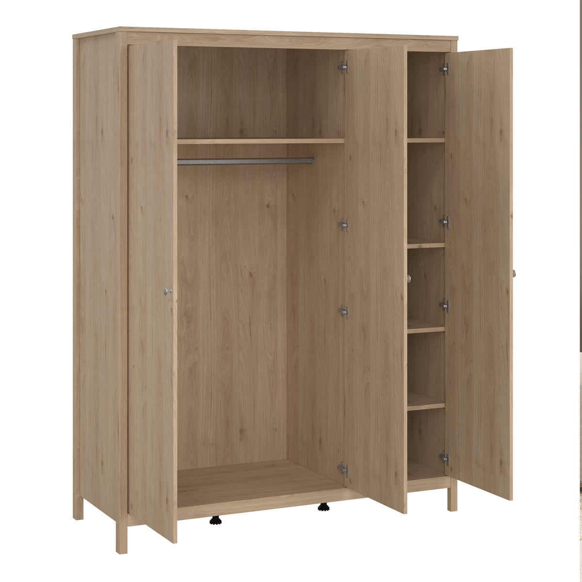 Maria Wardrobe with 3 Doors in Jackson Hickory Oak