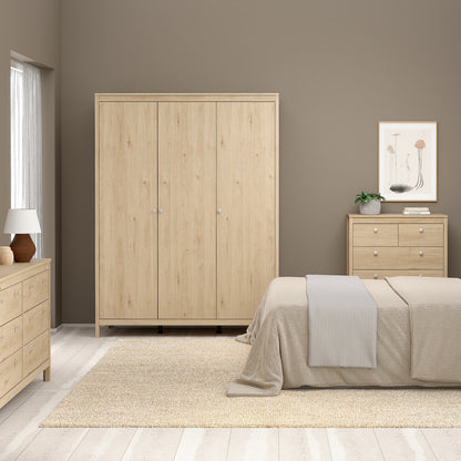 Maria Wardrobe with 3 Doors in Jackson Hickory Oak