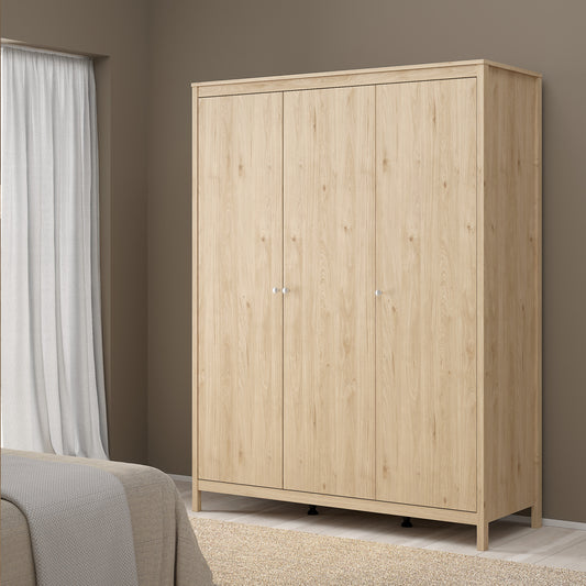 Maria Wardrobe with 3 Doors in Jackson Hickory Oak