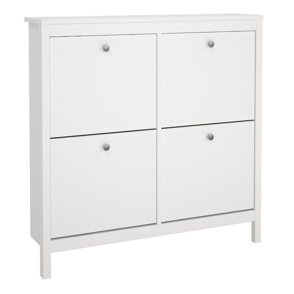 Maria Shoe Cabinet 4 Flip Down Doors in White