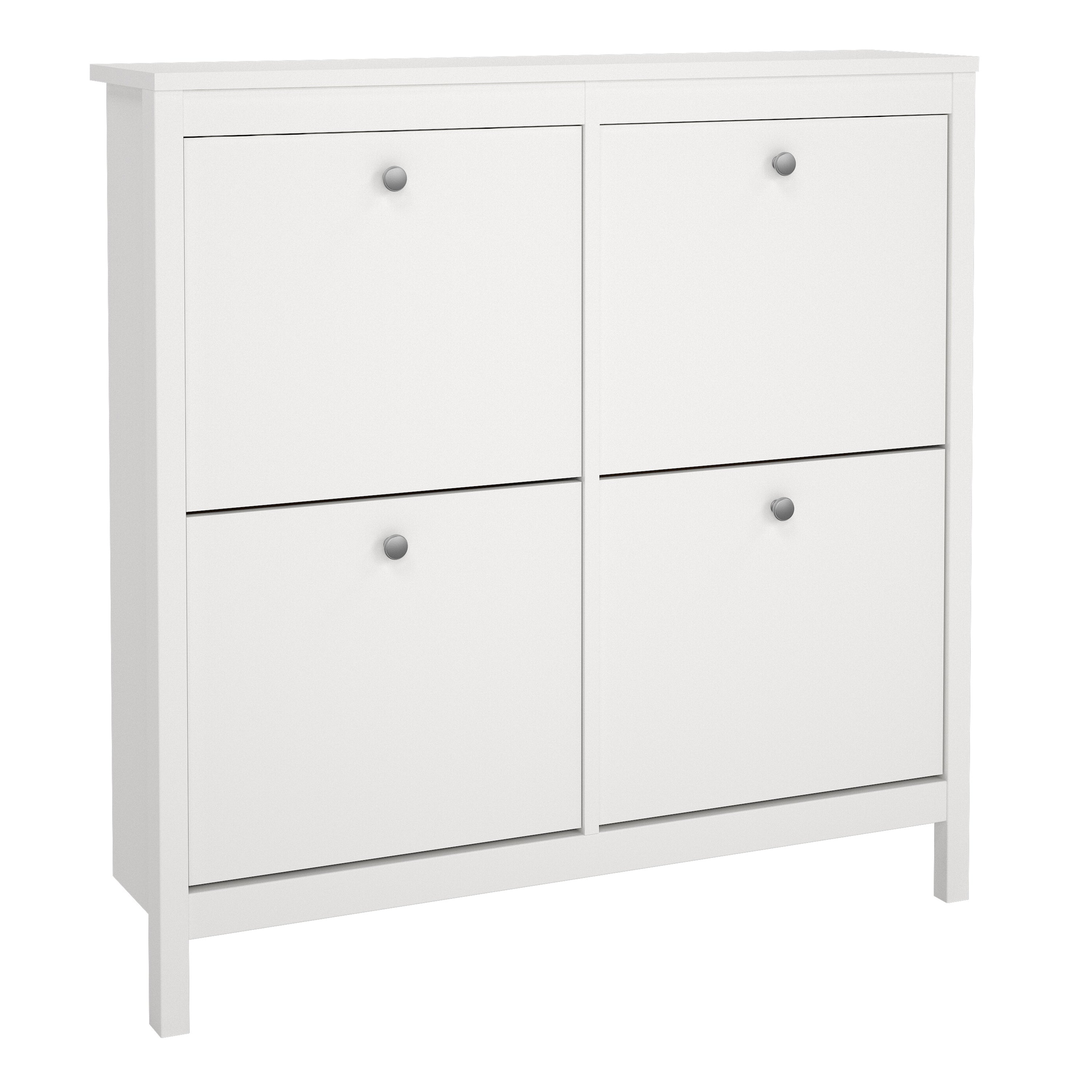 Maria Shoe Cabinet 4 Flip Down Doors in White
