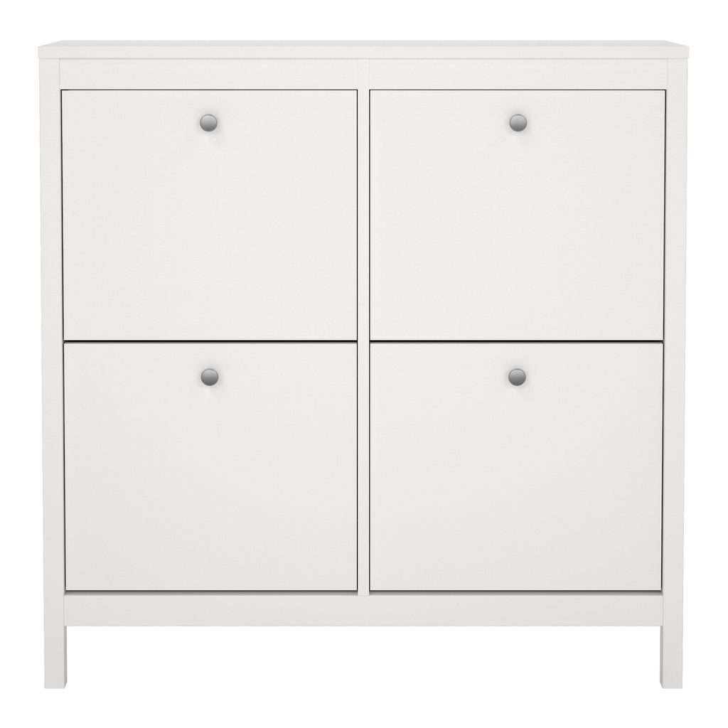 Maria Shoe Cabinet 4 Flip Down Doors in White