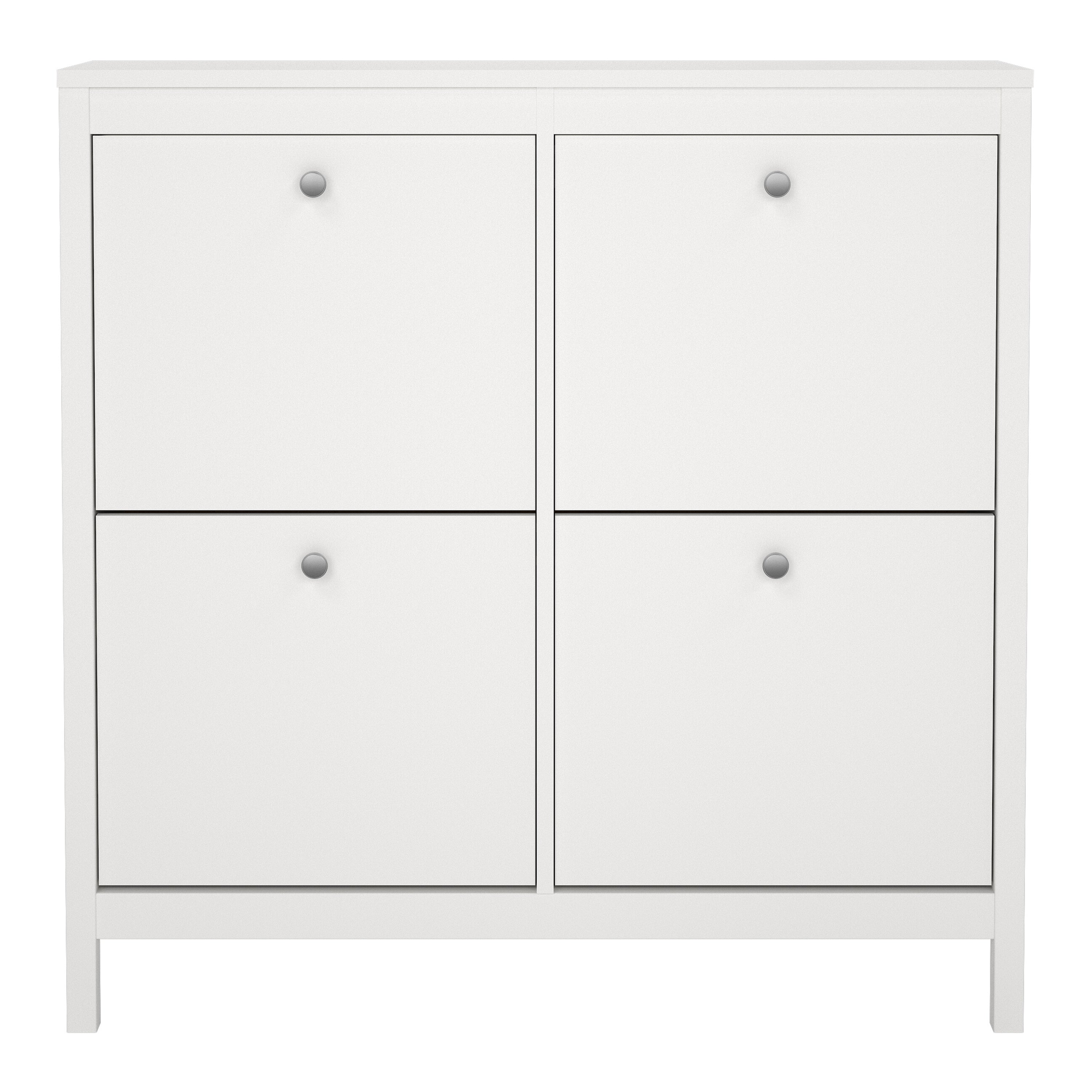 Maria Shoe Cabinet 4 Flip Down Doors in White