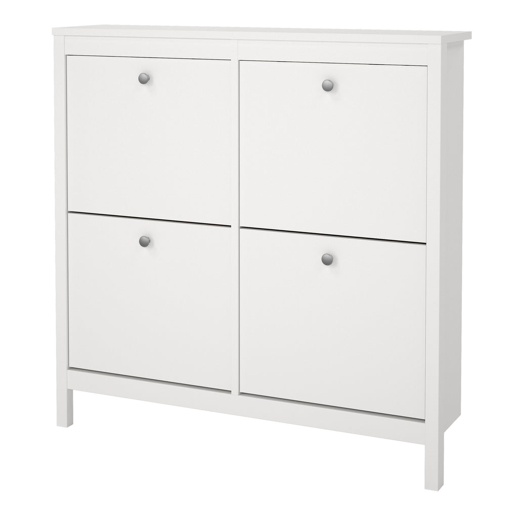 Maria Shoe Cabinet 4 Flip Down Doors in White