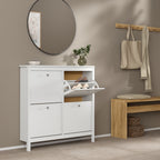 Maria Shoe Cabinet 4 Flip Down Doors in White