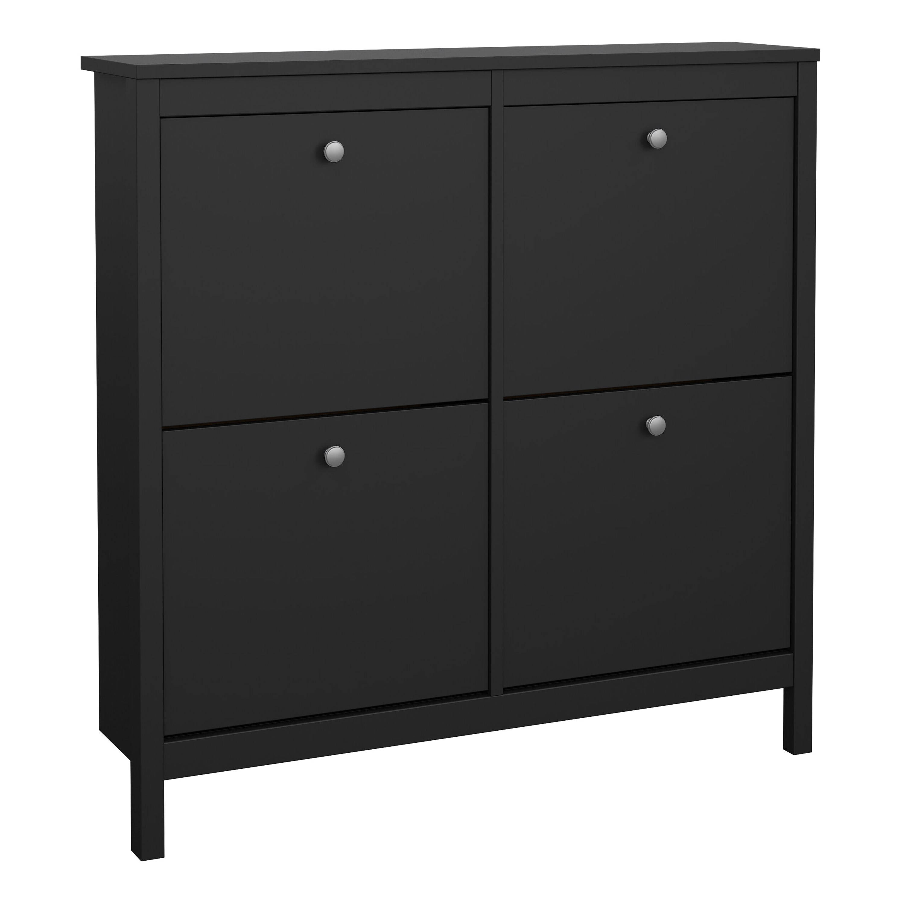 Maria Shoe Cabinet 4 Flip Down Doors in Matt Black