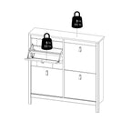 Maria Shoe Cabinet 4 Flip Down Doors in Matt Black