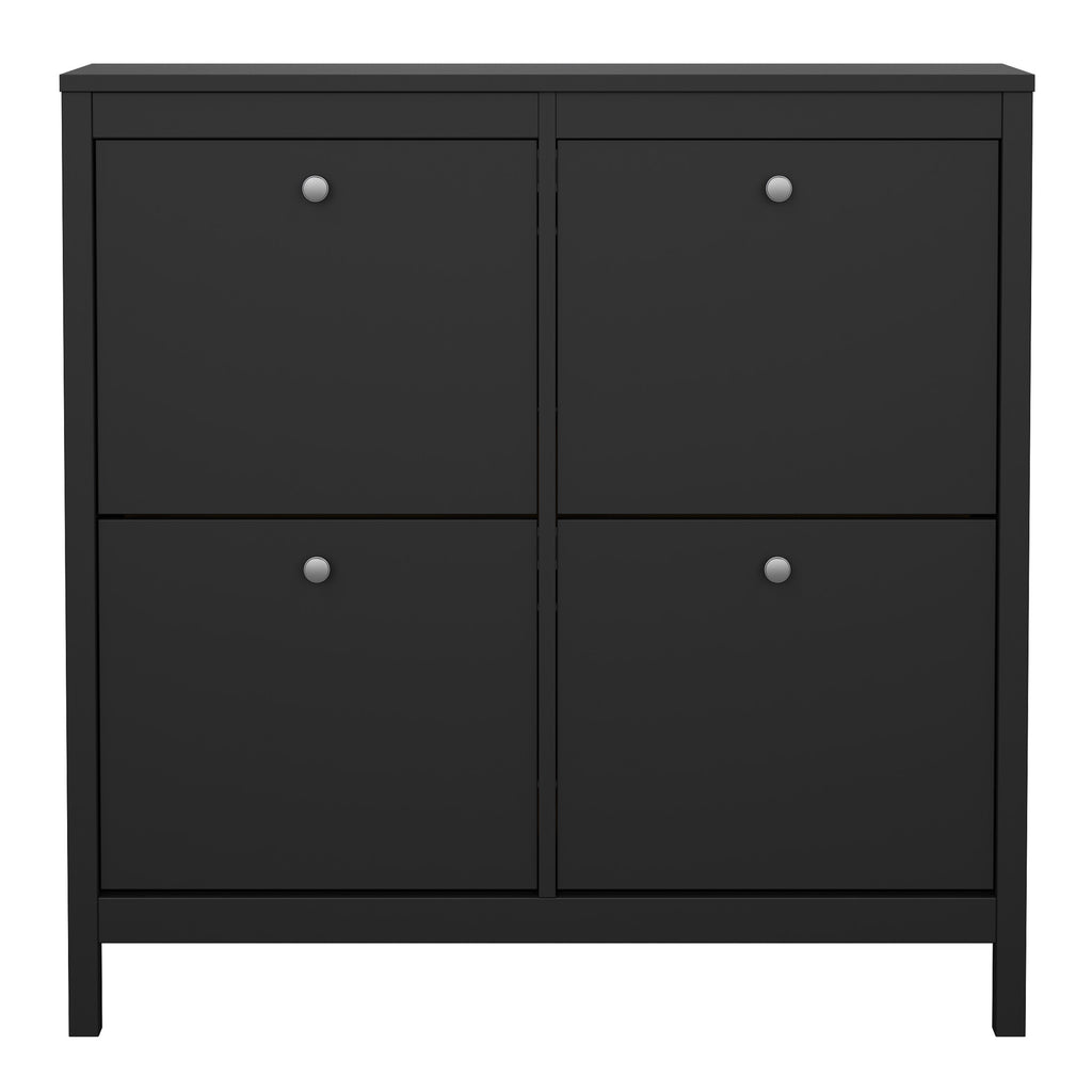 Maria Shoe Cabinet 4 Flip Down Doors in Matt Black