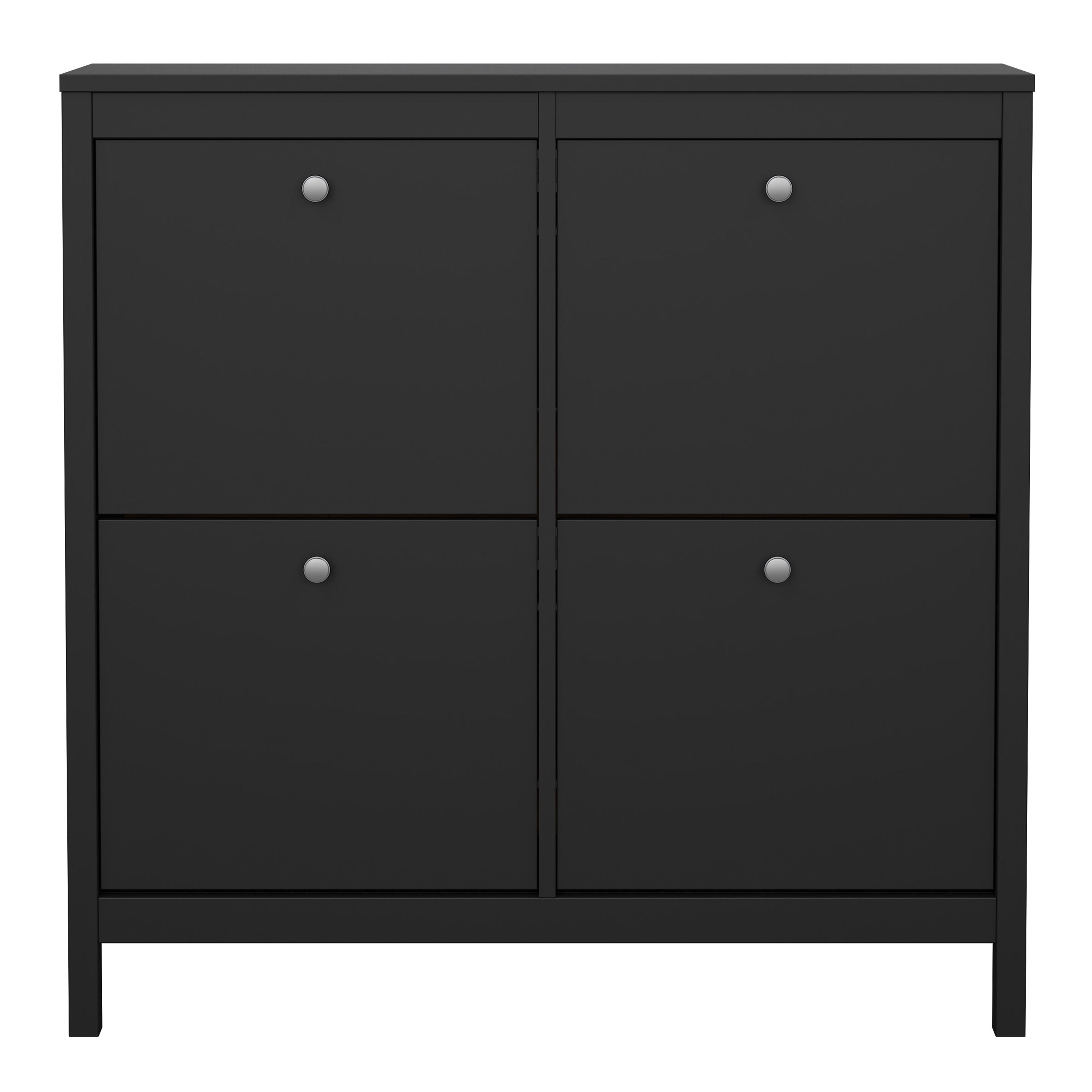Maria Shoe Cabinet 4 Flip Down Doors in Matt Black