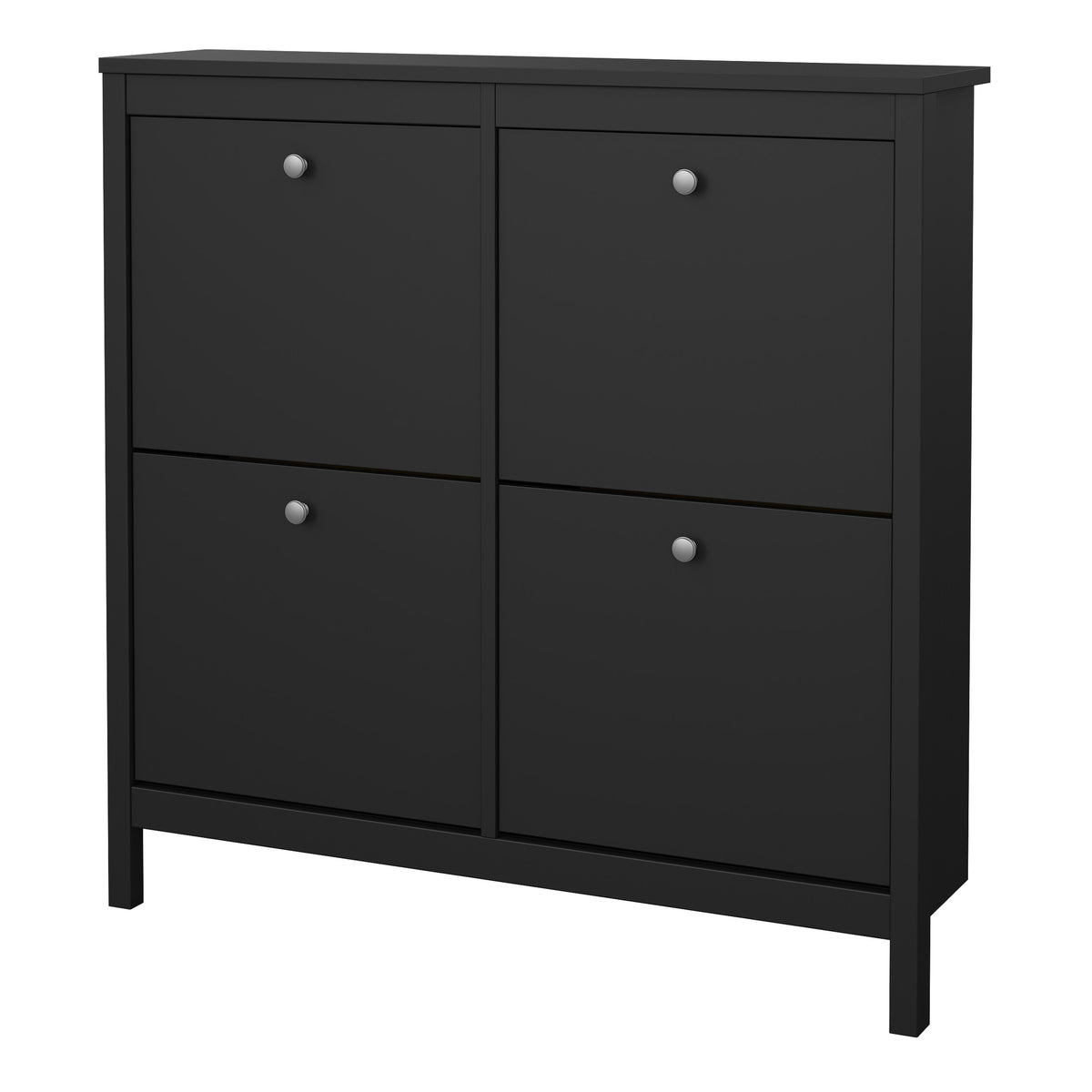 Maria Shoe Cabinet 4 Flip Down Doors in Matt Black