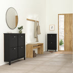 Maria Shoe Cabinet 4 Flip Down Doors in Matt Black