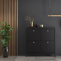 Maria Shoe Cabinet 4 Flip Down Doors in Matt Black
