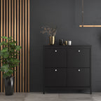 Maria Shoe Cabinet 4 Flip Down Doors in Matt Black