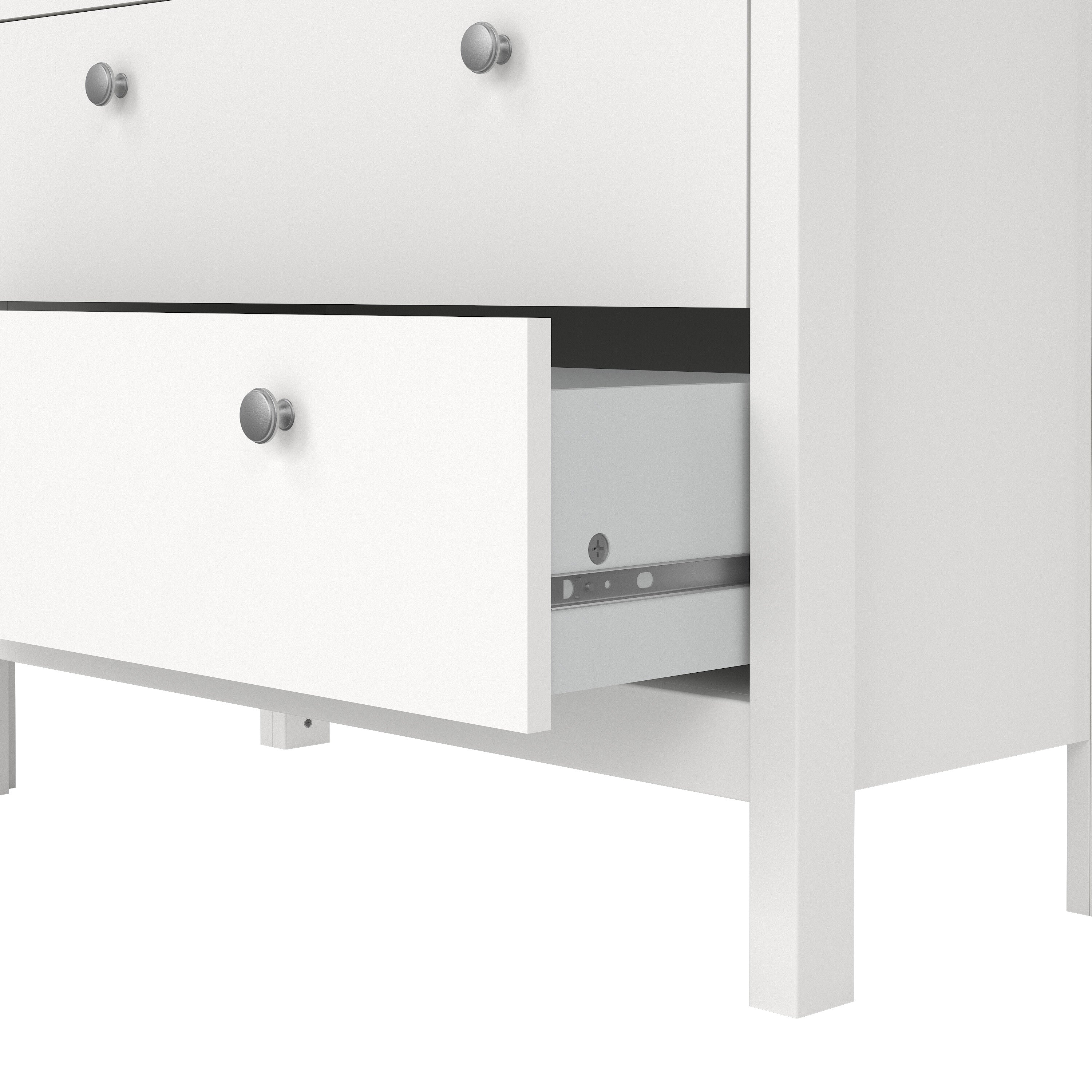 Maria China Cabinet 2 Glass Doors with 3 Drawers in White