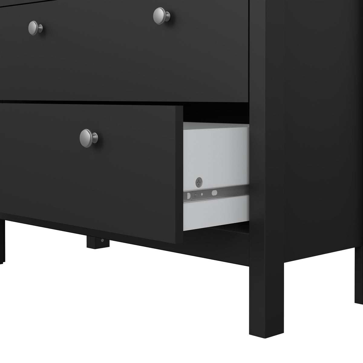 Maria China Cabinet 2 Glass Doors with 3 Drawers in Matt Black