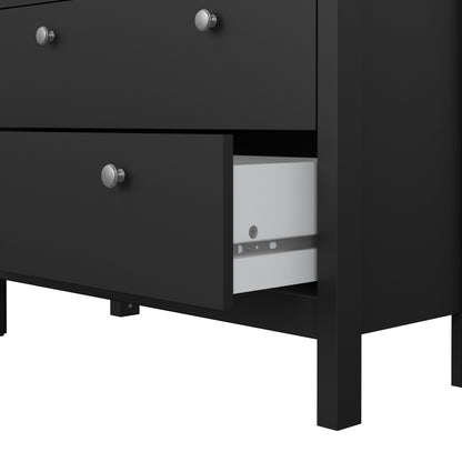 Maria China Cabinet 2 Glass Doors with 3 Drawers in Matt Black