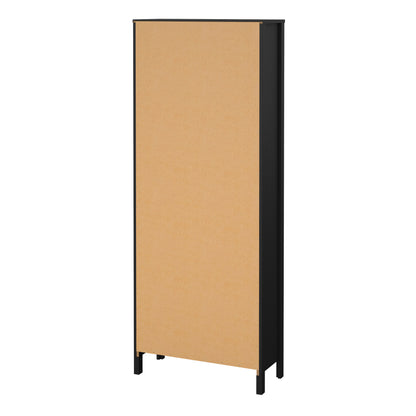 Maria China Cabinet 2 Glass Doors with 3 Drawers in Matt Black