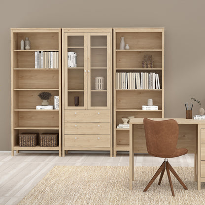Maria China Cabinet 2 Doors with Glass + 3 Drawers in Jackson Hickory Oak