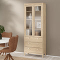 Maria China Cabinet 2 Doors with Glass + 3 Drawers in Jackson Hickory Oak