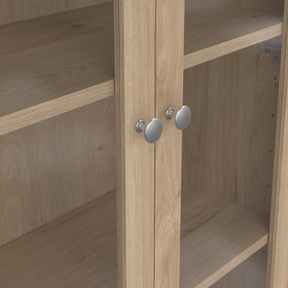 Maria China Cabinet 2 Doors with Glass + 3 Drawers in Jackson Hickory Oak