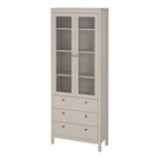 Maria China Cabinet 2 Glass Doors with 3 Drawers in Cashmere