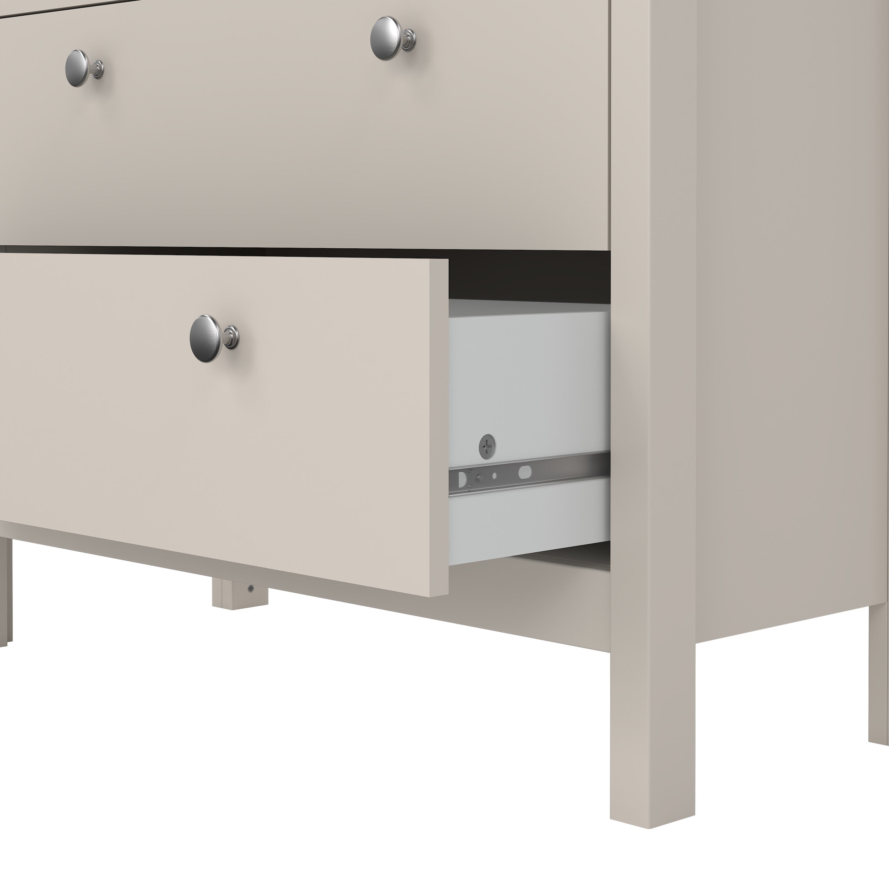 Maria China Cabinet 2 Glass Doors with 3 Drawers in Cashmere