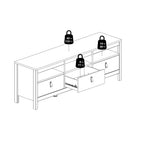 Maria TV Unit 3 Drawers in White