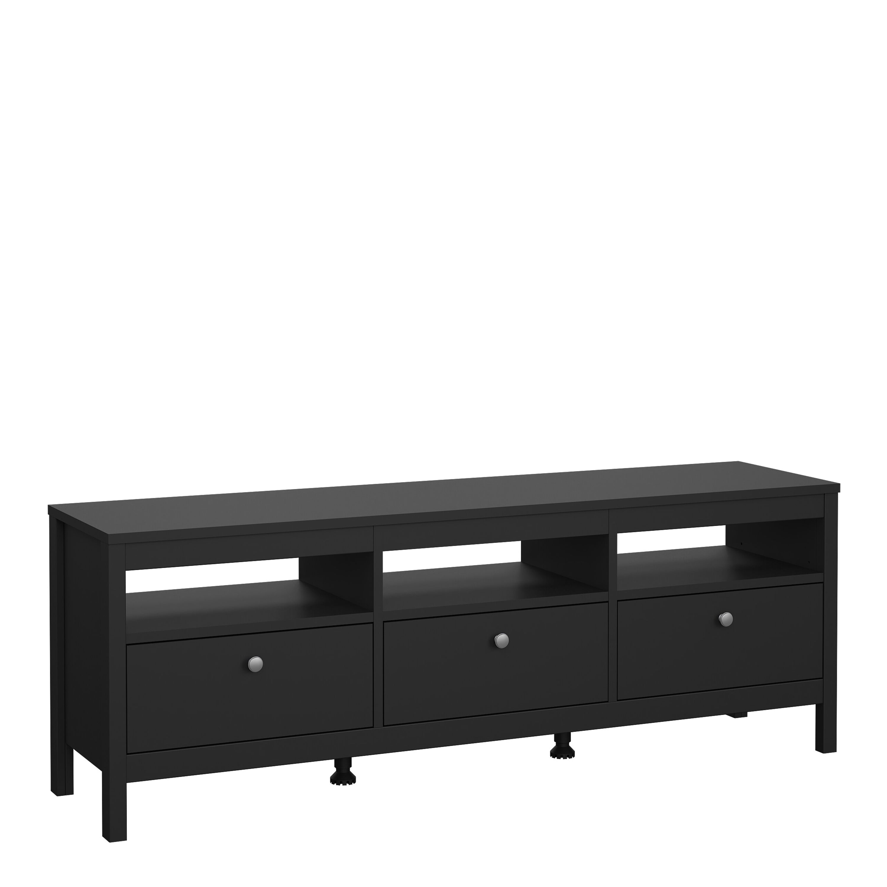 Maria TV Unit 3 Drawers in Matt Black