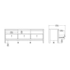 Maria TV Unit 3 Drawers in Matt Black