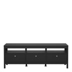 Maria TV Unit 3 Drawers in Matt Black