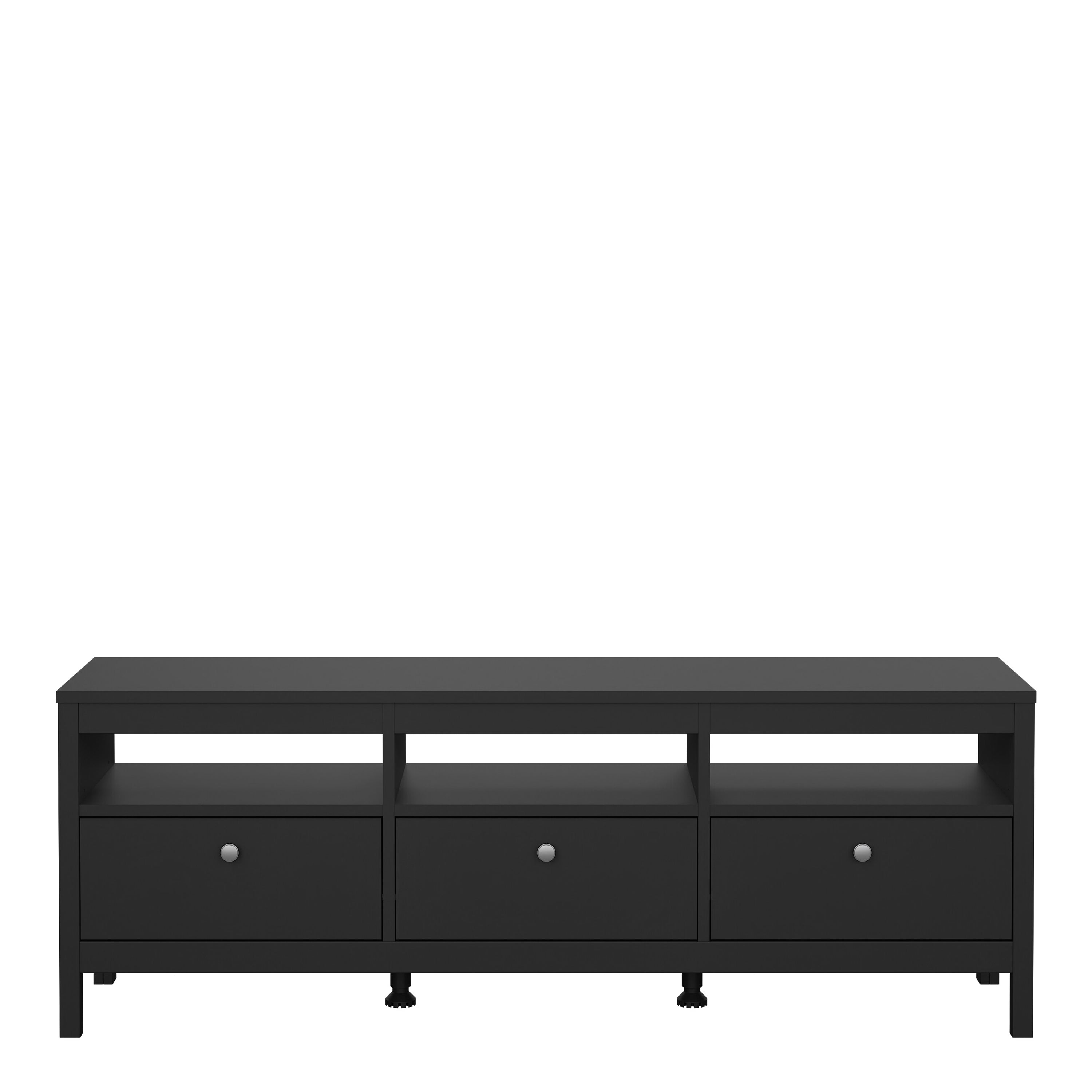 Maria TV Unit 3 Drawers in Matt Black