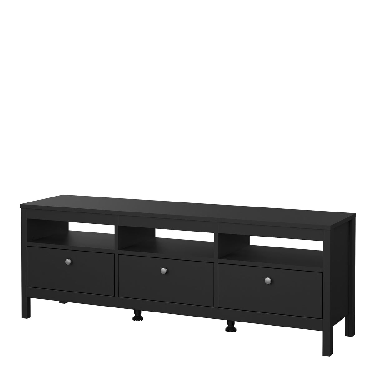 Maria TV Unit 3 Drawers in Matt Black