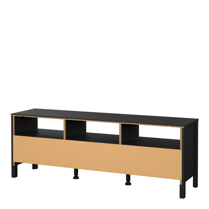 Maria TV Unit 3 Drawers in Matt Black