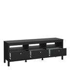 Maria TV Unit 3 Drawers in Matt Black